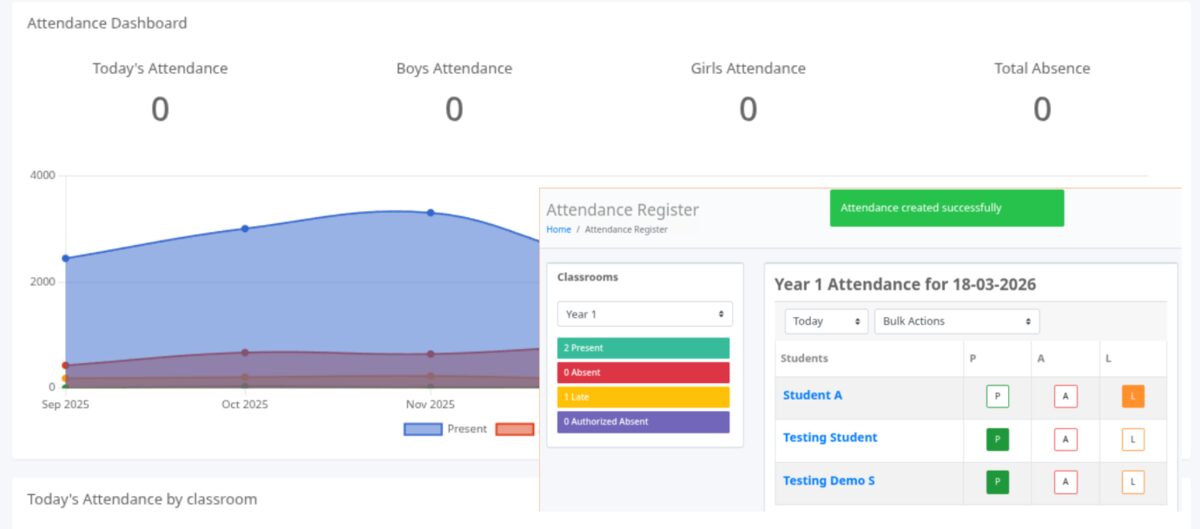 e-maktab attendance register